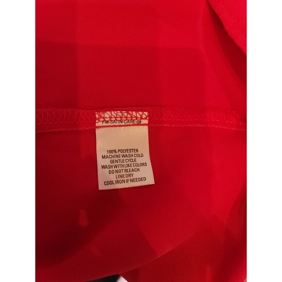 Gnw Red Solid Sleevless Tank Top Blouse Womans Size Large Flowy Summer Vneck - Picture 4 of 4